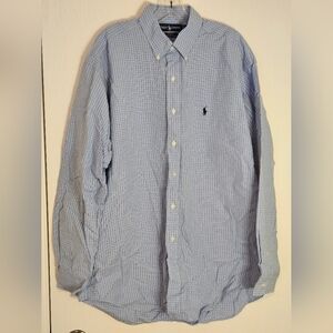 Ralph Lauren Light Blue Checkered Button Down Shirt